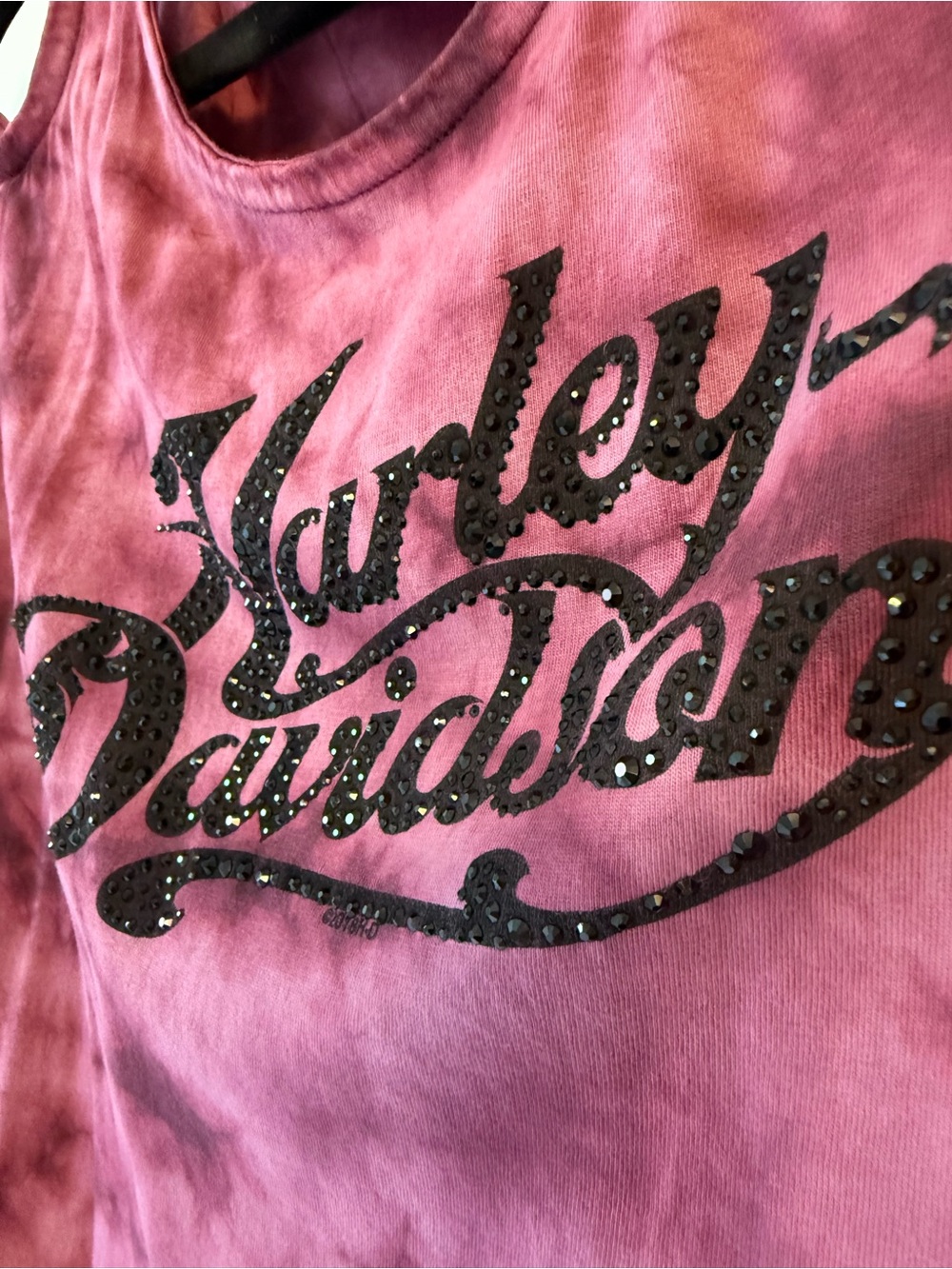 Harley-Davidson Purple Tie-Dye Cold-Shoulder Long Sleeve Top - Picture 2 of 5